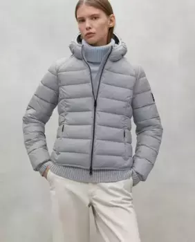 Женская куртка с отделкой манжет и капюшона Ecoalf, светло-серый