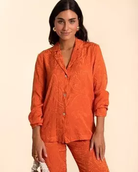 Женская куртка с отворотом и пуговицами The-Are, оранжевый