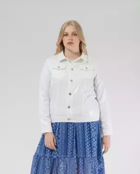 Женская куртка с пайетками и нагрудными карманами October, белый