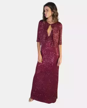 Женская куртка с пайетками и рукавами миди Veneno en la piel, красный