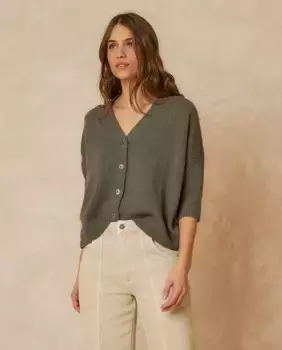 Женская куртка с V-образным вырезом и короткими рукавами Indi & Cold, цвет Kaki