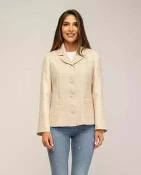 Женская куртка с воротником-лацканом и горизонтальными карманами Fsh, бежевый