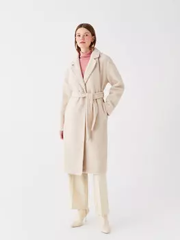 Женская куртка с воротником, простое пальто LCWAIKIKI Classic, светло-серый