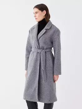 Женская куртка с воротником, простое пальто LCWAIKIKI Classic, антрацит меланж