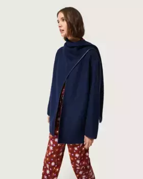 Женская куртка с воротником с запахом и контрастными краями Compaa Fantstica, синий