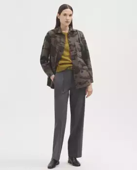 Женская куртка с воротником-стойкой и накладными карманами Nice Things, цвет Topo