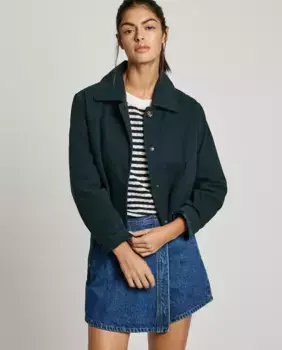 Женская куртка с воротником-стойкой и застежкой на пуговицы Pepe Jeans, тёмно-синий