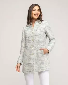 Женская куртка с воротником-воронкой и застежкой на пуговицы Fsh, светло-синий