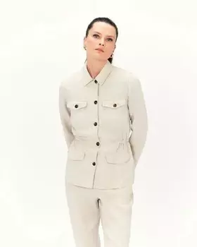 Женская куртка сафари с кулиской на талии Caroll, бежевый