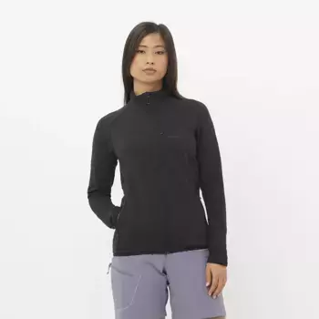 Женская куртка Salomon Essential Lightwarm с застежкой-молнией на всю длину, черный