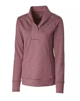 Женская куртка Shoreline с полумолнией Cutter & Buck, цвет bordeaux heather