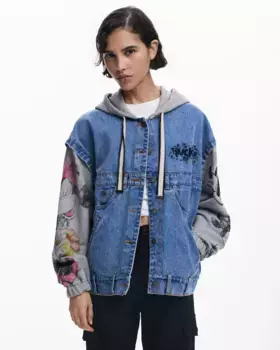 Женская куртка в сочетании с капюшоном Микки Мауса Desigual, синий