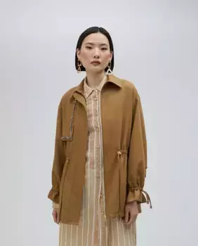 Женская куртка в стиле сафари со стразами Lola Casademunt, цвет Camel