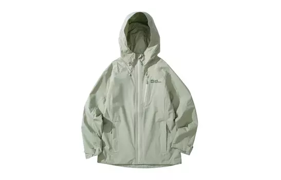 Женская куртка-ветровка Jack Wolfskin Mountain Universal для походов на свежем воздухе, водонепроницаемая и ветрозащитная, Mint Leaf Green/4137