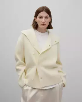 Женская куртка жемчужной вязки из мериносовой шерсти Adolfo Dominguez, цвет Crudo