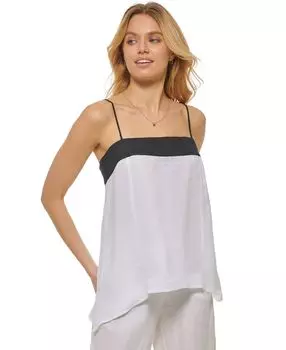 Женская льняная асимметричная майка DKNY, мульти