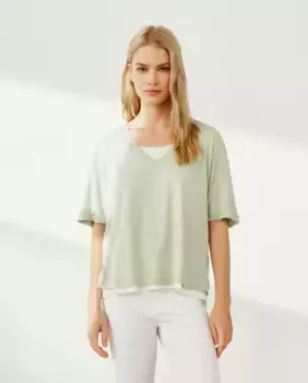 Женская льняная футболка с коротким рукавом Southern Cotton, цвет Jabn