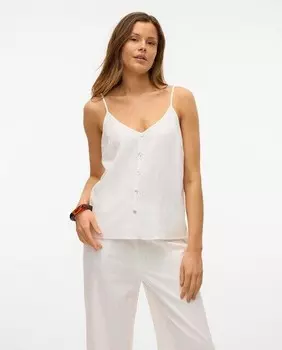 Женская льняная майка Vero Moda, белый