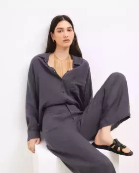 Женская льняная рубашка с длинными рукавами Tintoretto, антрацит