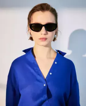 Женская льняная рубашка с длинными рукавами Woman El Corte Ingls, цвет 440 Azuln