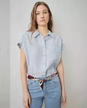 Женская льняная рубашка с коротким рукавом Lloyd's, белый