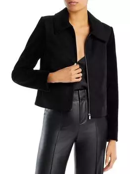 Женская легкая куртка-бомбер из искусственной замши BCBGMAXAZRIA, черный