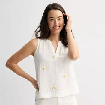 Женская легкая майка из мягкой марли Sonoma Goods For Life, цвет cream yellow sun toss