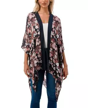 Женская легкая накидка-кимоно с цветочным принтом Marcus Adler, коричневый
