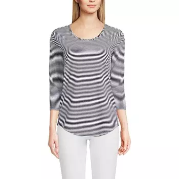 Женская легкая туника из джерси Lands End Lands' End, цвет Navy White Stripe
