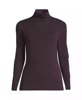 Женская легкая водолазка из джерси с длинными рукавами Lands' End, красный