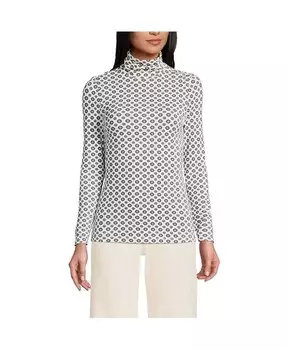 Женская легкая водолазка из джерси с длинными рукавами Lands' End, белый