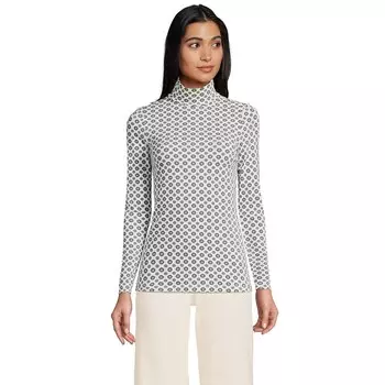 Женская легкая водолазка приталенного кроя Lands End Lands' End, цвет Ivory Encircle Geo