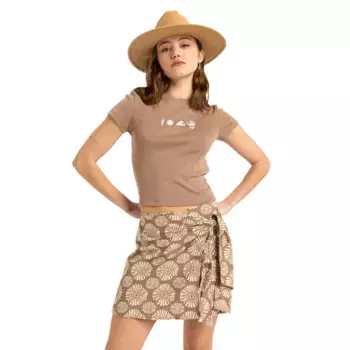 Женская летняя коктейльная мини-юбка Roxy, коричневый