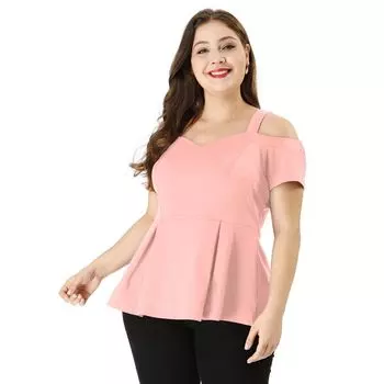 Женская летняя модная блузка Babydoll больших размеров с открытыми плечами Agnes Orinda