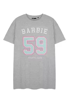 Женская лицензионная футболка Барби, ночная рубашка Vanilla Underground, серый