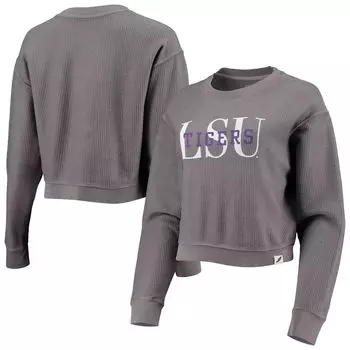 Женская лига, студенческая одежда, графитовый укороченный пуловер LSU Tigers, классический укороченный пуловер из дерева