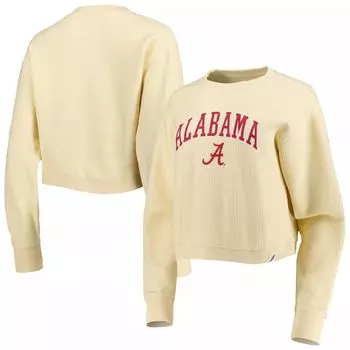 Женская лига студенческой одежды кремового цвета Alabama Crimson Tide Classic Campus Corded Timber Толстовка