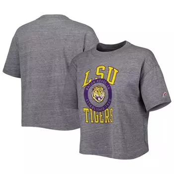 Женская лига университетской одежды Серая футболка LSU Tigers Intramural Midi Seal Tri-Blend Футболка