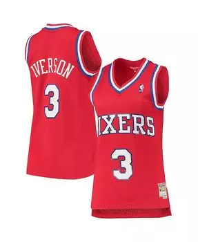 Женская майка Allen Iverson Red Philadelphia 76ers 2002-03 Hardwood Classics Swingman Mitchell & Ness, цвет Red