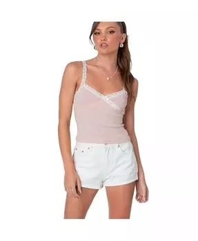 Женская майка Amilia с кружевной отделкой Edikted, розовый