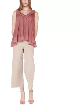 Женская майка-бэби-долл с оборками Black Tape, цвет clay