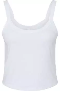 Женская майка BELLA + CANVAS с микроребристым узором и тонкими бретельками, цвет solid white blend