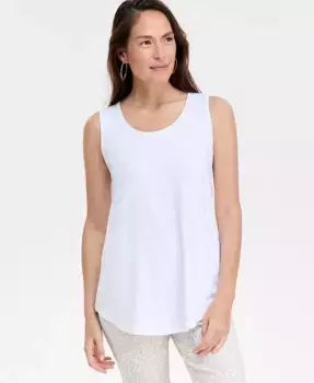 Женская майка без рукавов с круглым вырезом, Regular & Petite JM Collection, белый