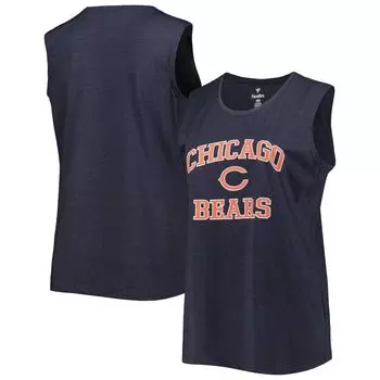 Женская майка больших размеров Fanatics с логотипом Heather Navy Chicago Bears Fanatics