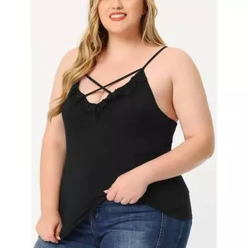 Женская майка больших размеров на бретельках со шнуровкой перекрещивающимися бретелями на бретелях и майке Agnes Orinda