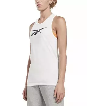 Женская майка-борцовка с векторным графическим логотипом Reebok, белый