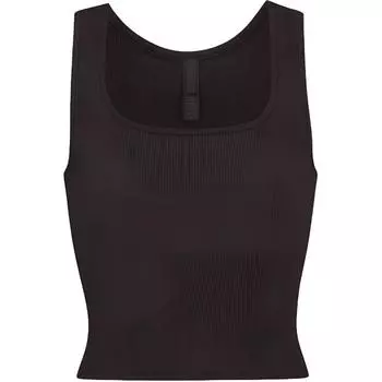Женская майка-борцовка SKIMS SOFT LOUNGE цвета «Оникс», Brown Black