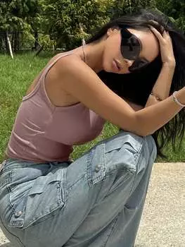 Женская майка DAZY, однотонная, ткань в рубчик, коричневый цвет