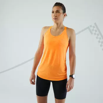 Женская майка для бега со встроенным бюстье - Care оранжевый KIPRUN, цвет gelb