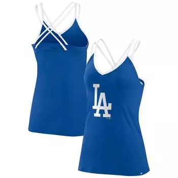 Женская майка Fanatics Royal Los Angeles Dodgers Barrel It Up с V-образным вырезом и перекрестной спиной Fanatics